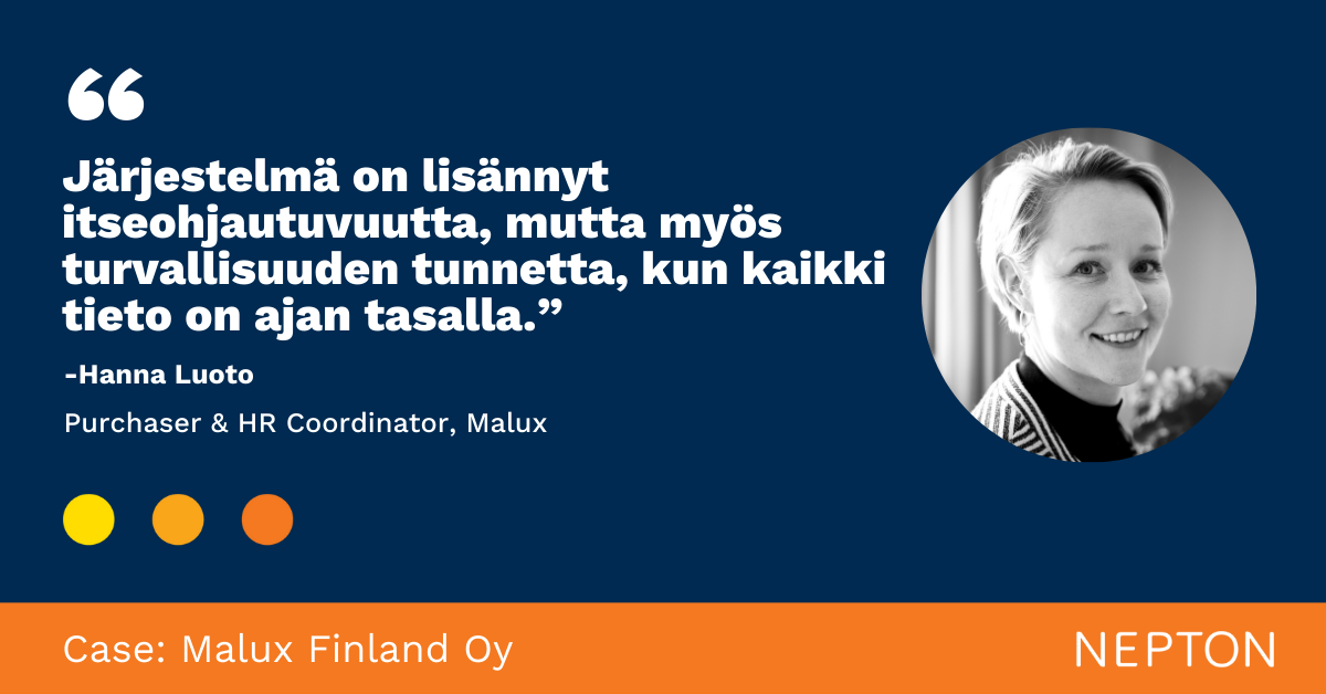 Nepton Palkat tehosti ja selkeytti Maluxin palkanlaskentaa - Saarni Cloud